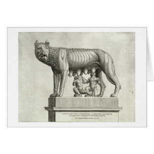 Cartão Desenho do bronze de Etruscan do suc do ela-lobo