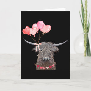 Cartão Desenho do Dia dos Namorados de Vaca Fofa Com Balã
