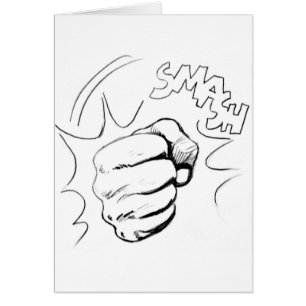 Cartão Desenho do Smash de Pop Art Retroativo