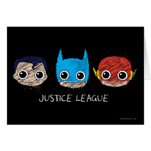 Cartão Desenho dos Chefes da Mini Justice League