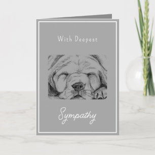 Cartão Desenho e Cinza de Simpatia por Perda de Cachorro