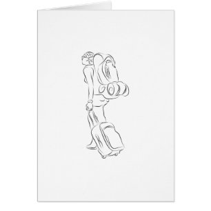 Cartão Desenho fêmea do viajante