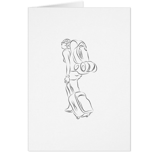 Cartão Desenho fêmea do viajante (Frente)