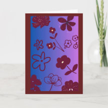 Desenho Floral Roxo Azul e Borgonha