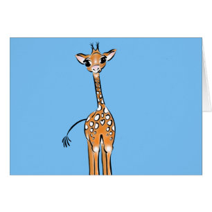 Cartão Desenho girafa bonito, animais safari