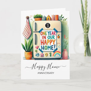 Cartão Desenho infantil na geladeira - Feliz aniversário 