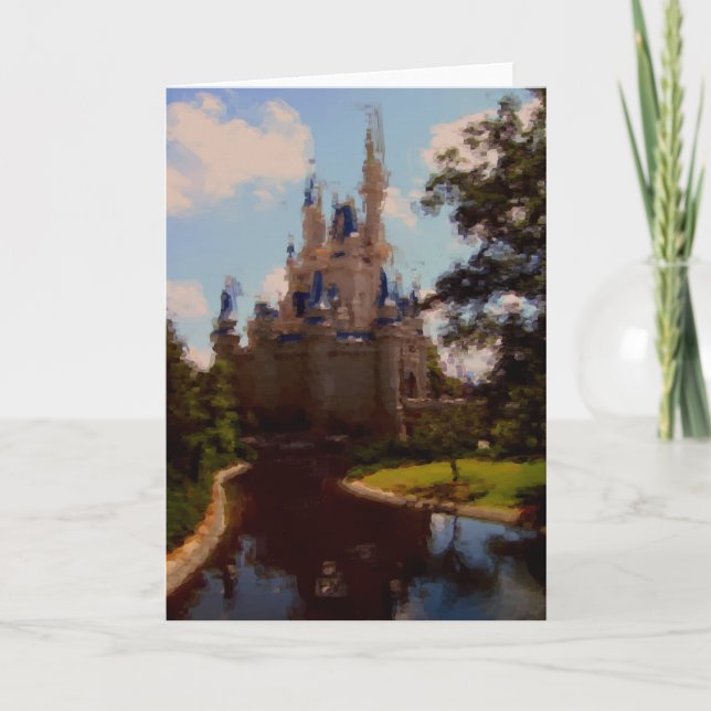 Cartão Desenho pastel do Castelo (Frente)