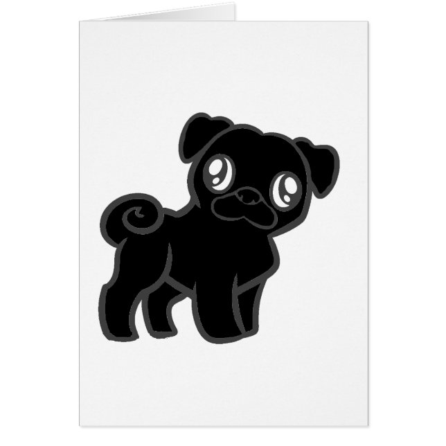 Cartão desenho pug preto (Frente)
