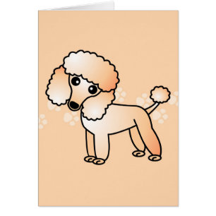Cartão Desenhos animados bonitos da caniche do abricó