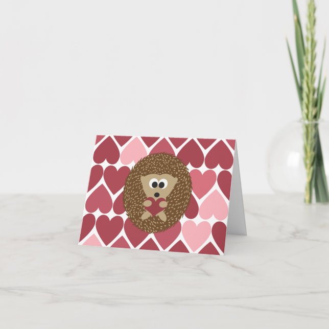 Cartão Desenhos animados bonitos HedgehogHedgehugs e (Frente)