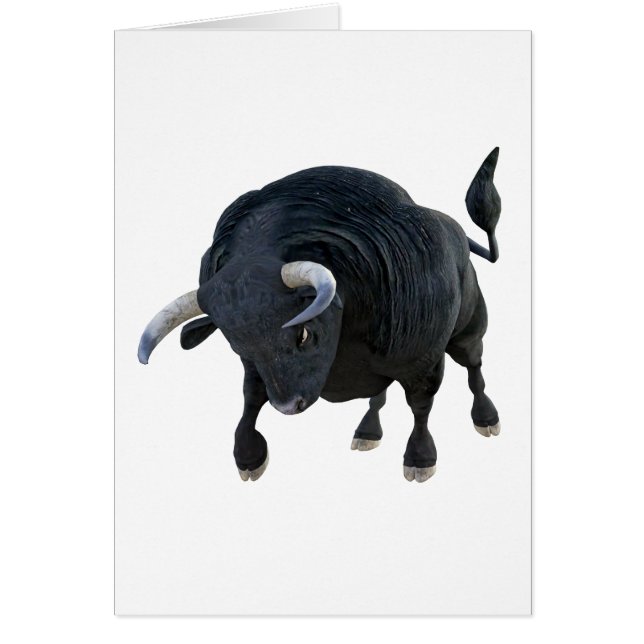Cartão Desenhos animados Bull que carrega a cabeça (Frente)