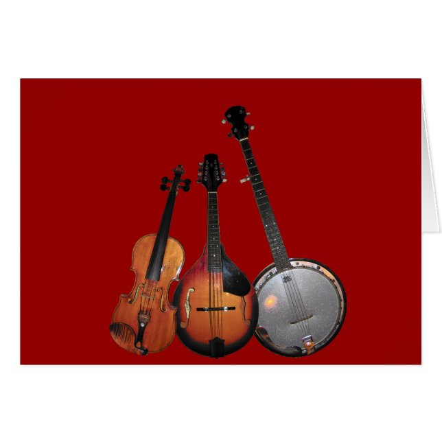 Cartão Desenhos animados da banda de Bluegrass (Frente Horizontal)