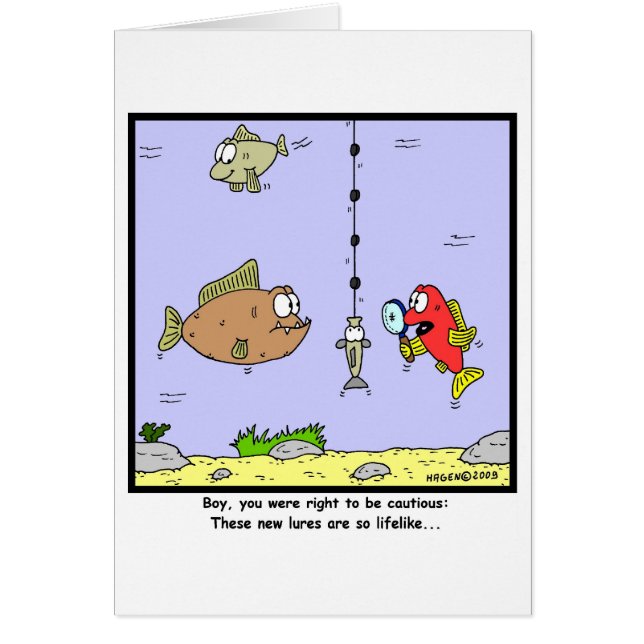 Cartão Desenhos animados da pesca: Atrações (Frente)