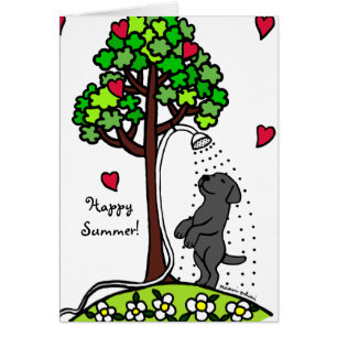 Cartão Desenhos animados de Labrador do preto do