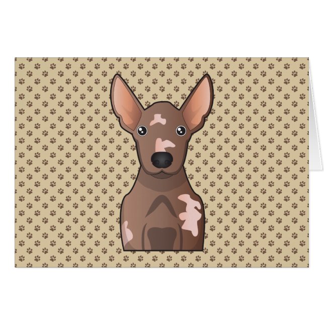 Cartão Desenhos animados de Xoloitzcuintli (Frente Horizontal)