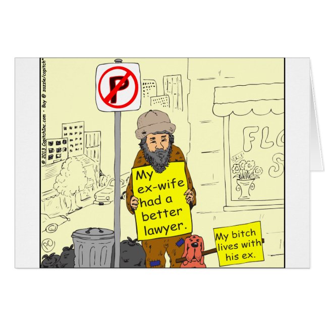 Cartão desenhos animados do advogado da esposa 427 ex (Frente Horizontal)