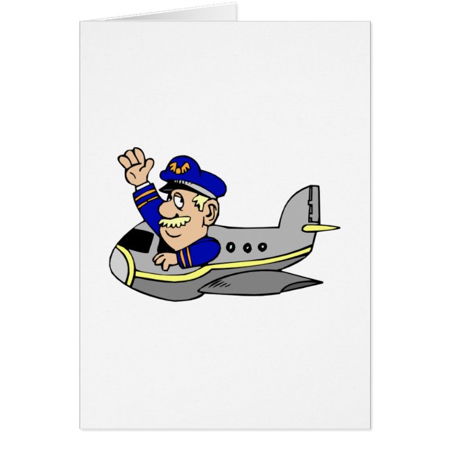 Cartão Desenhos animados do avião (Frente)