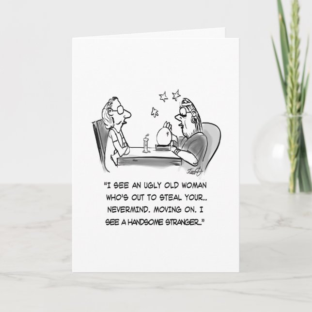 Cartão Desenhos animados do caixeiro de fortuna (Frente)