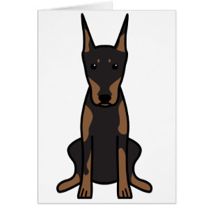 Cartão Desenhos animados do cão do Pinscher do Doberman