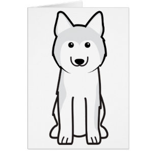 Cartão Desenhos animados do cão do rouco Siberian