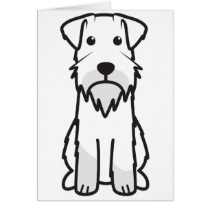 Cartão Desenhos animados do cão do Schnauzer diminuto