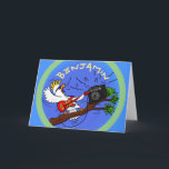 Cartão Desenhos animados engraçados do aniversário do<br><div class="desc">Balance sobre com este cockatoo engraçado dos desenhos animados e sua guitarra elétrica em uma árvore! Lotes do divertimento!</div>