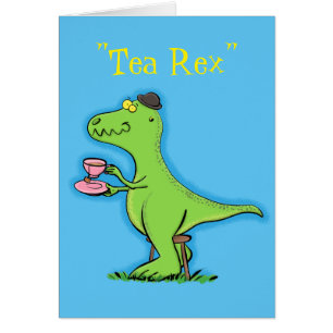 Cartão Desenhos animados engraçados do dinossauro do rex