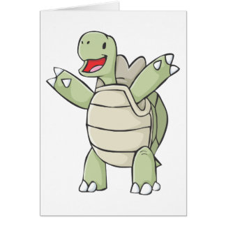 Cartão Desenhos animados felizes da tartaruga de