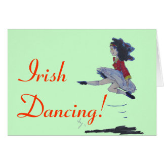Cartão Desenhos animados irlandeses tradicionais da dança