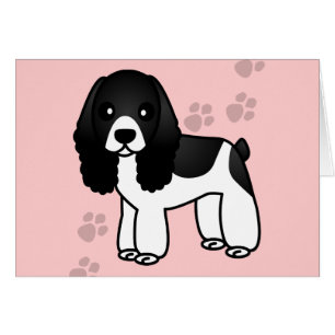 Cartão Desenhos animados preto e branco bonitos de cocker