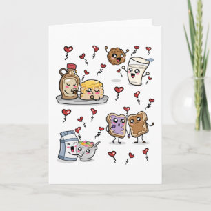 Cartão Desenhos De Comida No Amor A Kawaii