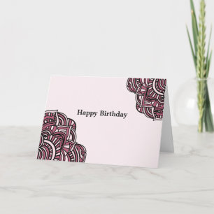 Cartão Desenhos de Medalhões Roxo e Preto