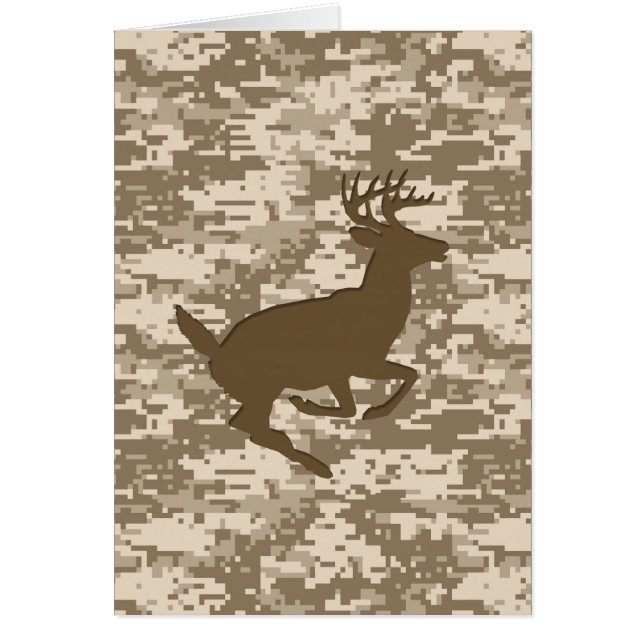 Cartão Desert Digital Camouflage Deer Camo Patterno (Frente)