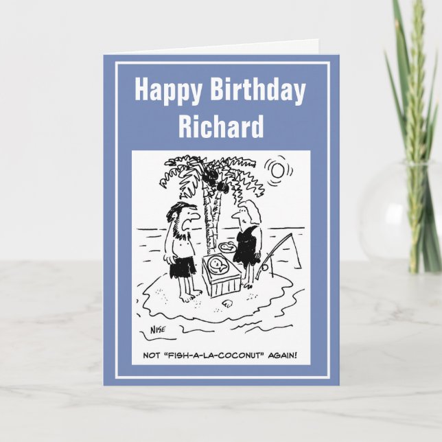 Cartão Desert Island Castaway tem Fish a la Coconut Meal (Frente)