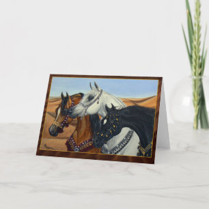 Cartão Desert Kings Arabian horses greeting card