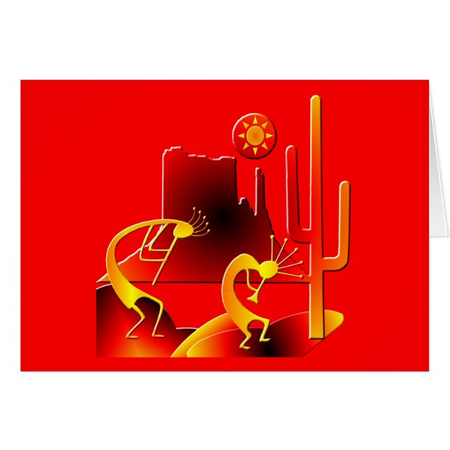Cartão Desert Kokopelli (Frente Horizontal)