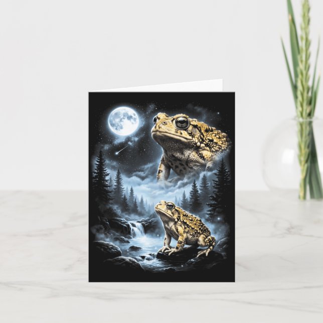 Cartão Desert Rain Frog Howling At Moon 90s Retro (Frente)