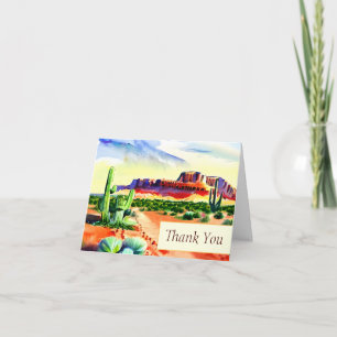 Cartão Deserto em aquarela personalizável