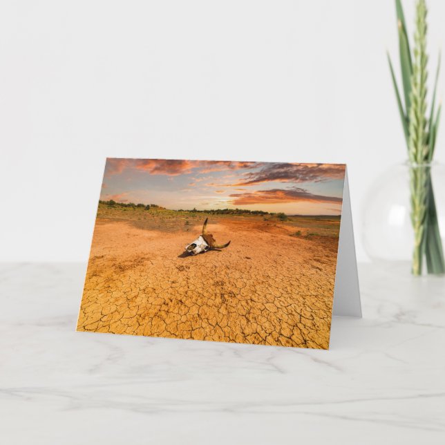 Cartão Deserts | Desert with Cow Skull (Frente)