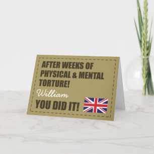 Cartão Desfilando, Parabéns do Exército Britânico