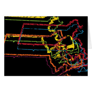 Cartão desfoque do orgulho de Massachusetts