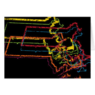 Cartão desfoque do orgulho de Massachusetts