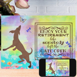 Cartão Desfrute da sua placa de água dançante de aposenta