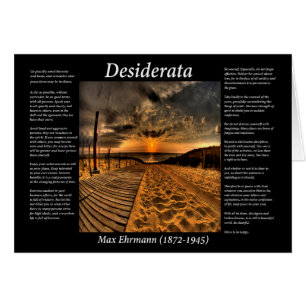 Cartão Desiderata do oceano e passadiço de uma prancha ar