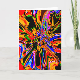 Cartão Design Abstrato azul-amarelo-alaranjado