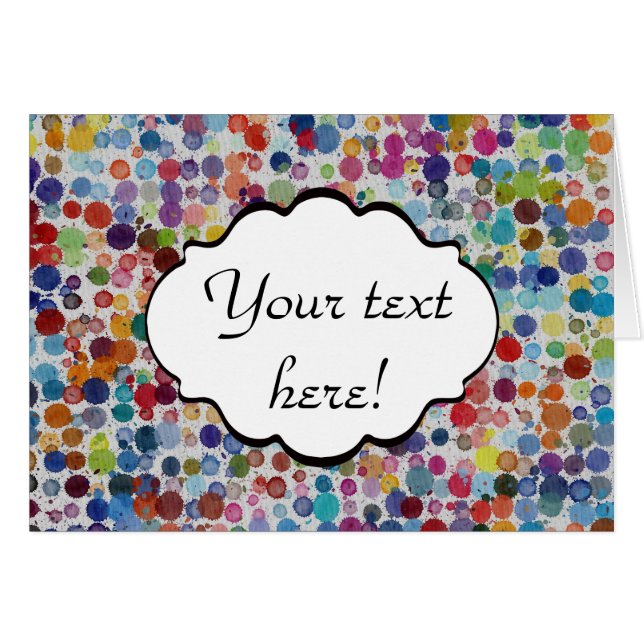 Cartão Design abstrato de splatters coloridos (Frente Horizontal)
