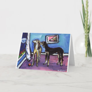 Cartão Design adorável da lua de Saluki