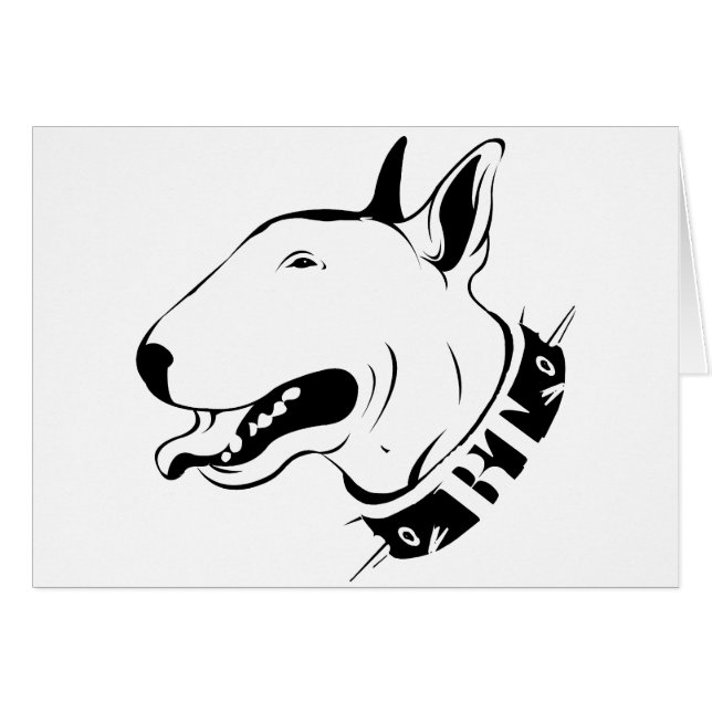 Cartão Design artístico da raça do cão de bull terrier (Frente Horizontal)