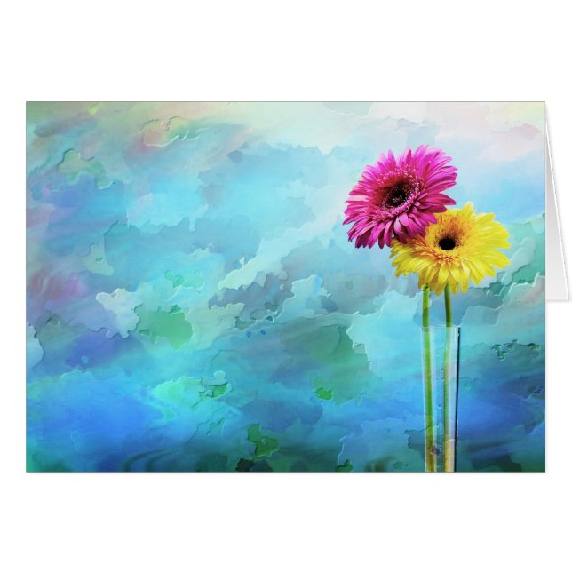 Cartão Design artístico floral (Frente Horizontal)