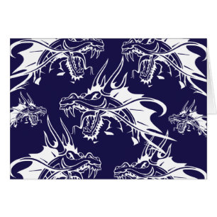 Cartão Design azul da fantasia da criatura Mythical do
